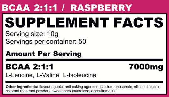 Z-NUTRITION BCAA RASPBERRY FLAVOUR | SPECIAL EDITION (500G)