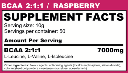 Z-NUTRITION BCAA RASPBERRY FLAVOUR | SPECIAL EDITION (500G)