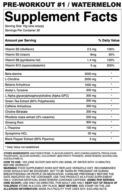 ZNUTRITION GORILLA BOOST PRE-WORKOUT WATERMELON (300G)🍉