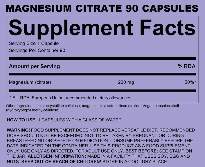 ZNUTRITION MAGNESIUM CITRATE ZNUTRITION (90 TABS)